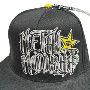 Y2K Metal Mulisha x Rockstar Mall Goth Spellout Flat Brim Fitted Hat